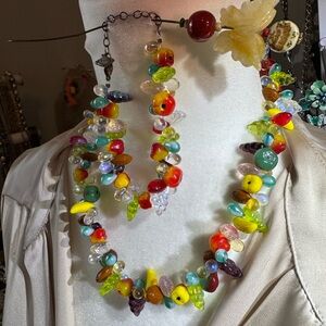 Katherine J Kornblau  KJK necklace preowned fruit necklace and bracelet set